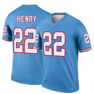 Men's Nike Derrick Henry Light Blue Tennessee Titans Oilers Throwback Legend Player Jersey