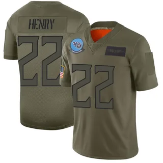 Limited Men's Derrick Henry Black/Gold Jersey - #22 Football Tennessee  Titans Salute to Service Size 40/M