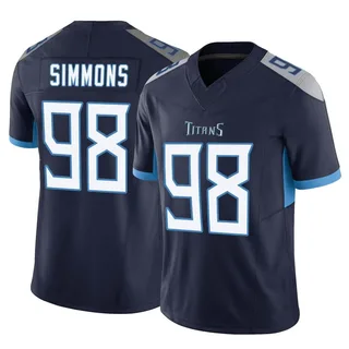 Limited Men's Jeffery Simmons White Road Jersey - #98 Football