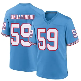 Tennessee Titans Nike Oilers Throwback Alternate Game Jersey - Light Blue -  Treylon Burks - Youth