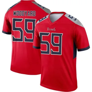 Limited Men's Wesley Woodyard White Road Jersey - #59 Football Tennessee  Titans 100th Season Vapor Untouchable Size 40/M