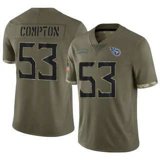 Will Compton Tennessee Titans Men's Limited 2022 Salute To Service Nike Jersey - Olive