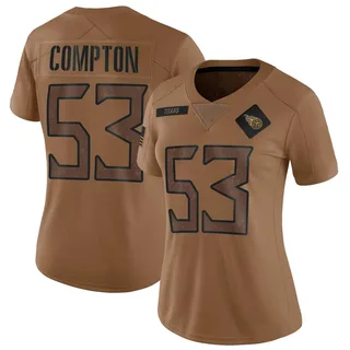 Will Compton Tennessee Titans Women's Limited 2023 Salute To Service Nike Jersey - Brown